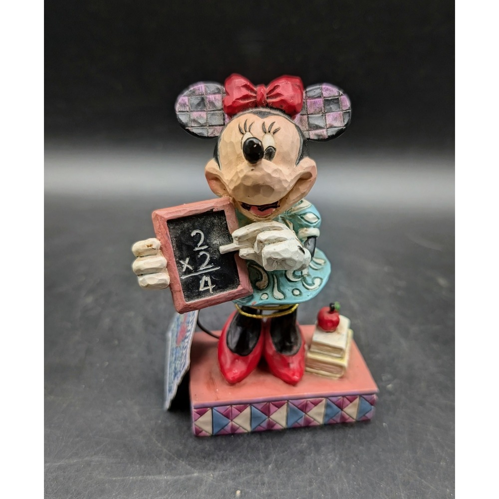 Jim Shore Disney Traditions Minnie Mouse Top Of The Class Figurine 4031470 4"